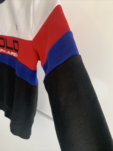 Polo Ralph Lauren Sweater Blue Red Black Striped Pullover Pony Logo Boys Sz 6 - Picture 9 of 14