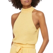 VERO MODA Sleeveless Knit Top In Cornsilk Yellow Size XS