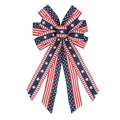 Hying Large 4th of July Bows for Wreath, 20.87 inch * 11.42 inch, Star Bow1 