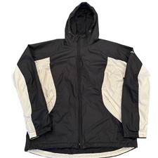 Columbia Womens Black White Colorblock Hooded Windbreaker Jacket Large RN69724