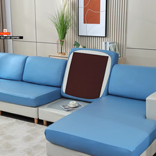 PU Leder Wasserdicht Sofa Bezug für Wohnzimmer Einfarbig Stretch Couch Sitz