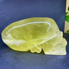6.5”/2.74LB top Natural citrine quartz Alien skull hand carved crystal