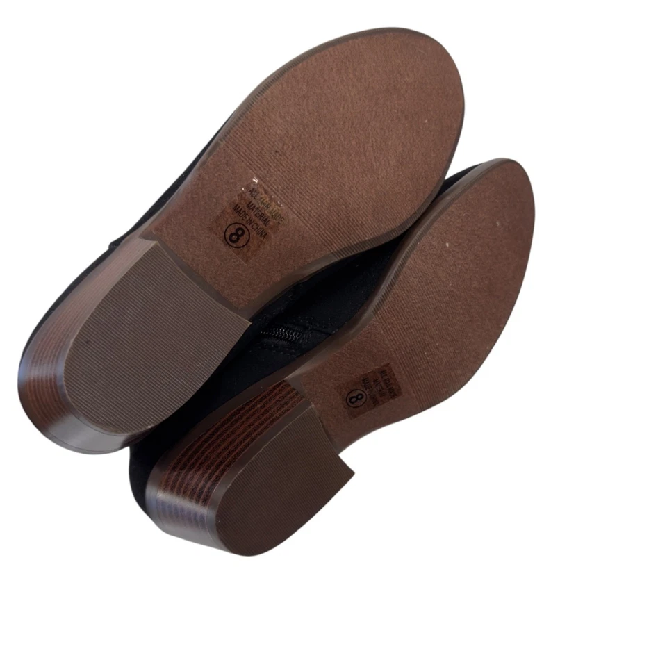 Botines Soda para mujer talla 8 negros de gamuza sintética con tacón bajo y cremallera lateral Foto 3 de 4