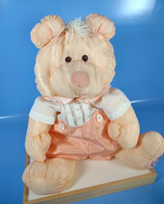 Vtg Fisher Price 1986 PUFFALUMP Orange Peach Bear Cub 8006 w/Outfit 17" Read