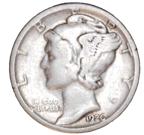 1926-S MERCURY DIME VG
