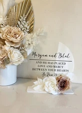 Acrylic Circle Sign Personalised Husband Wife Wedding Freestanding Decor