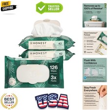 Hypoallergenic Flushable Wipes for Sensitive Skin, Tropical Leaves, 126 Count
