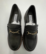 Steve Madden Black Leather Platform Loafer 7.5