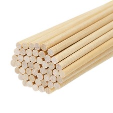 Round Wood Sticks 1/7x12" Dowel Rod Unfinished Hardwood Stick Craft 50Pcs