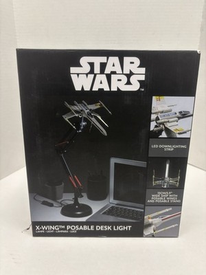 Paladone Star Wars X-Wing Posable LED Desk Lamp USB Black White Switch New-Used