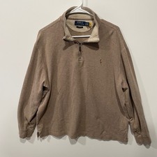 Polo Ralph Lauren Men's Estate Rib Quarter Zip Pullover Tan XL Cotton