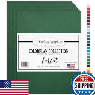 Cardstock Warehouse Colorplan Forest Green 100lb Cardstock 8.5x11'' 25 Sheets