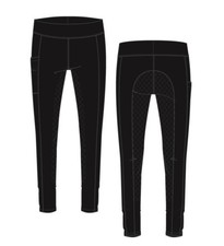 Equipage Kids Winter Riding Leggings Sophia Black Full Grip