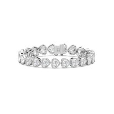 22 ct D VVS1 /Bezel set Heart Cut Moissanite Diamond Tennis Silver Bracelet