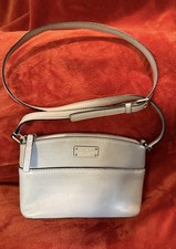 Kate Spade Small Leather Crossbody Purse Light Gray please See Pics