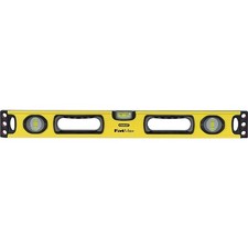 STANLEY 43-524 Box Beam Level, 24 in L, 3-Vial, 2-Hang Hole, Non-Magnetic, Alumi
