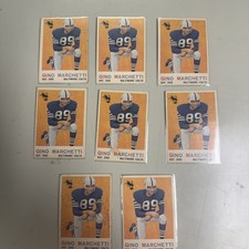 1959 Topps Football Gino Marchetti #109 Card - Lot Of 8 - Low To Mid Grade