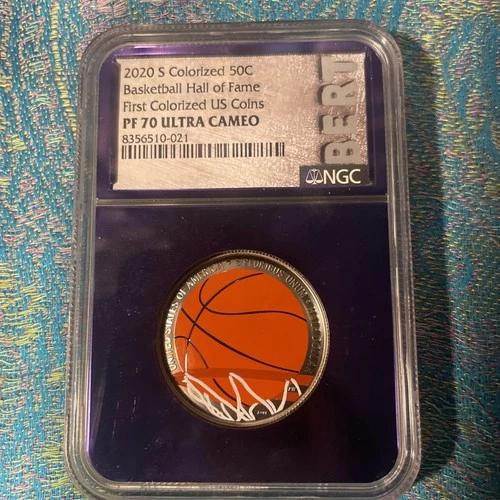2020 S BASKETBALL HALL OF FAME COLORIZED US 50C NGC PF70 ULTRA CAMEO