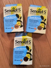 (3) Senokot-S Dual Action Natural Vegetable Laxative, 10 Tablets Each Exp 01/26