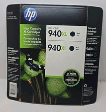 2 Pack Genuine HP 940XL Black Ink Cartridges High Yield New Sealed Exp 2019