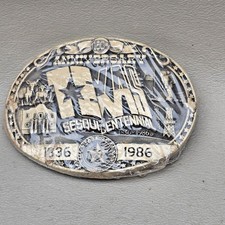 Texas Brass Belt Buckle Sesquicentennial 150th Anniversary 1986 -X1X