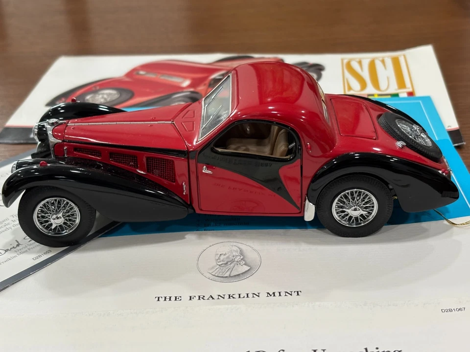 1:24 Diecast Franklin Mint RED 1936 BUGATTI ATALANTE TYPE 57 SC No Box - Image 4 of 4