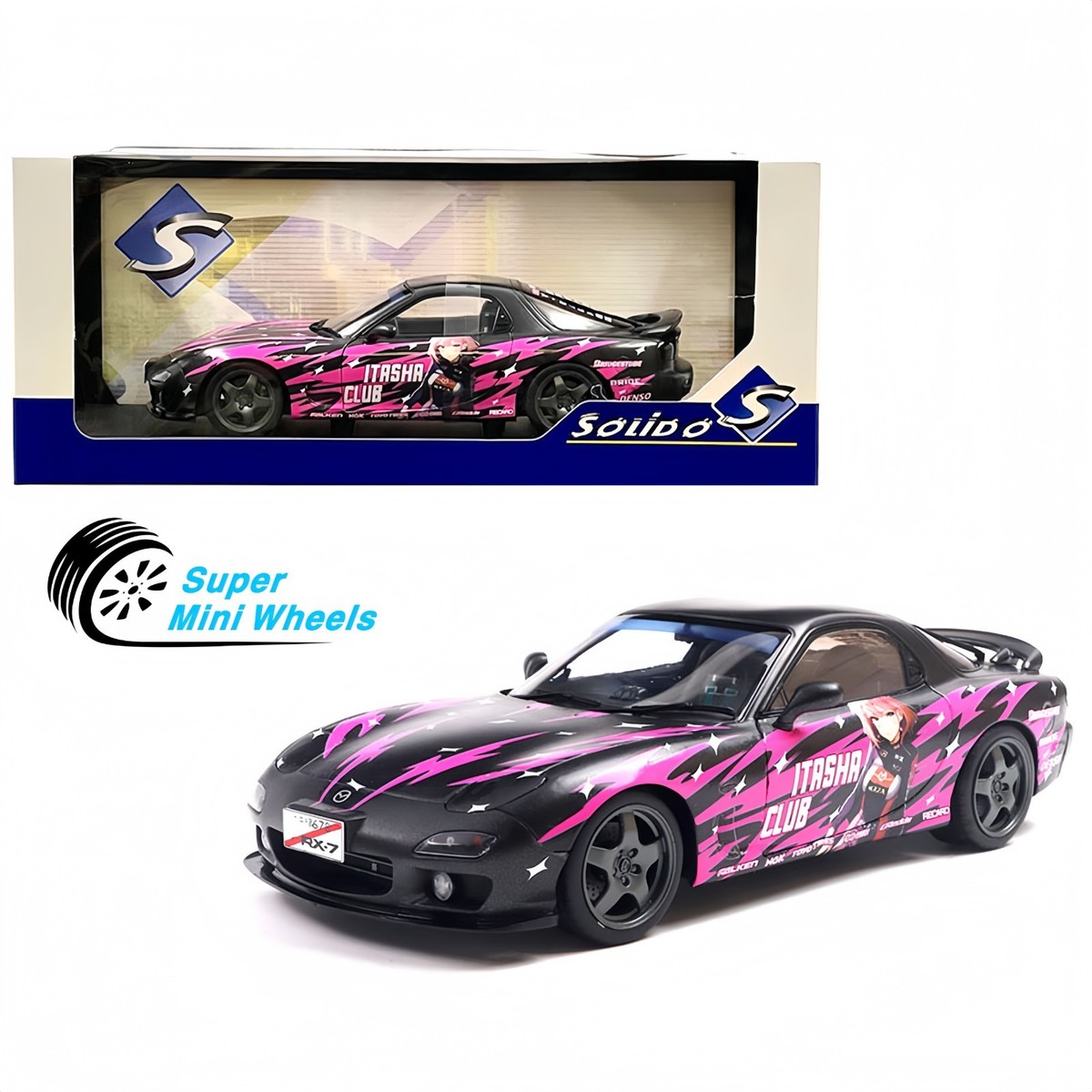 Solido 1:18 1999 Mazda RX7 FD3RS Solido Works Itasha Club – Pink