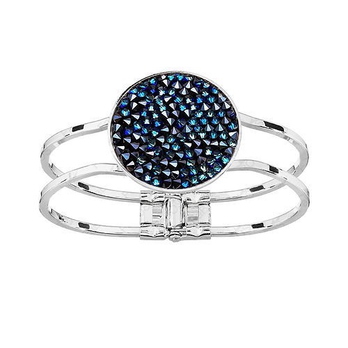 Bracelet Swarovski cristaux de roche Bleu Bermude, bijou en argent pour femme collection 2026