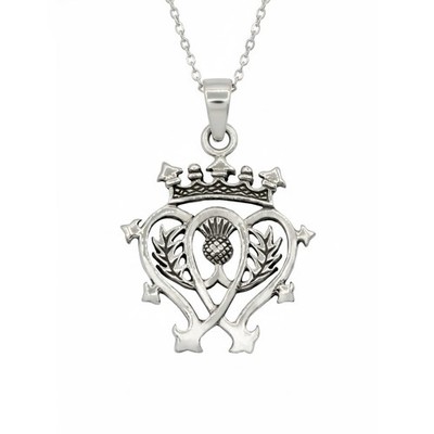 Luckenbooth Scottish Thistle Necklace, 100% SOLID Sterling Silver