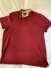 Banana Republic Mens Shirt Fitted Pima Polo Mens XL Maroon/Red