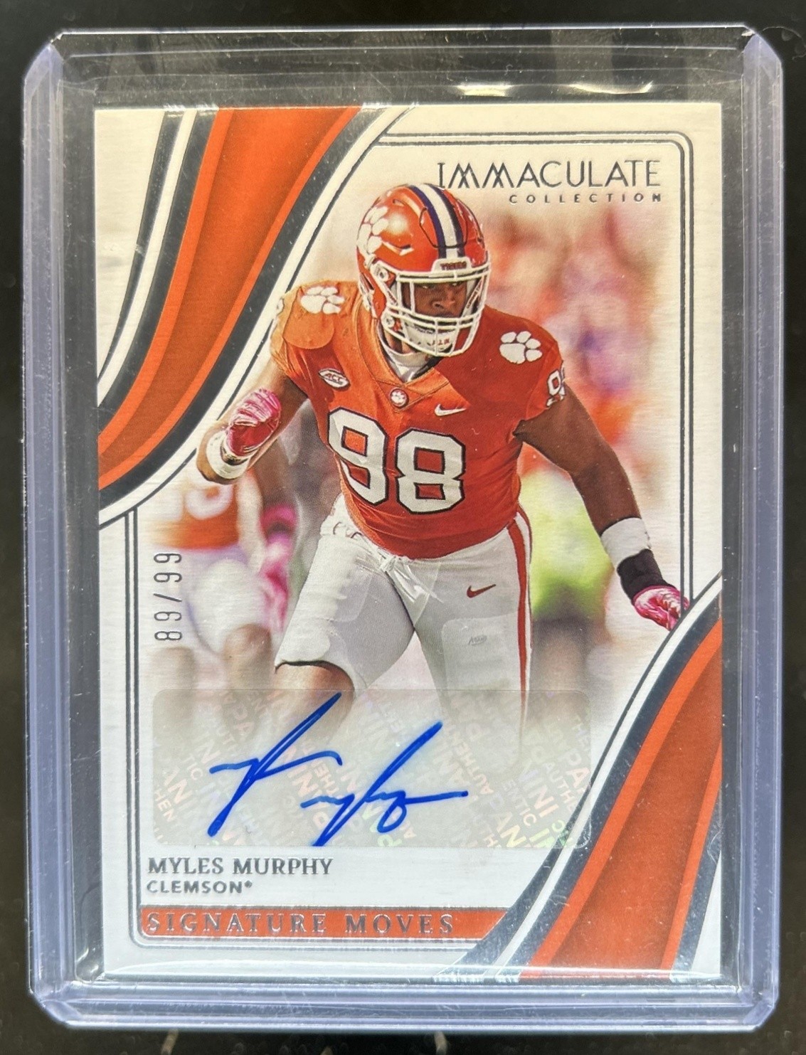 Myles Murphy Panini Immaculate Collection Collegiate Signature Moves #SMMM Base