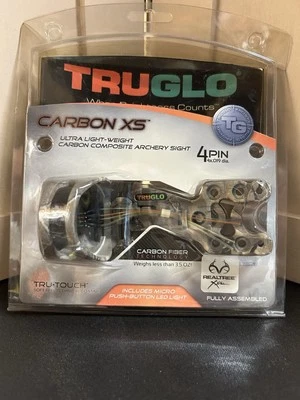 NEW Truglo Carbon XS Ultra Light Realtree Extra 4 Pin RH/LH Sight .019 Pins