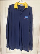 Vintage 90s Blockbuster Video Employee Polo Uniform Long Mens XL Blue Yellow