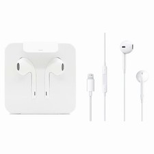 White Wired Headphones Lightning Connector For IPhone with Built-in Microphone