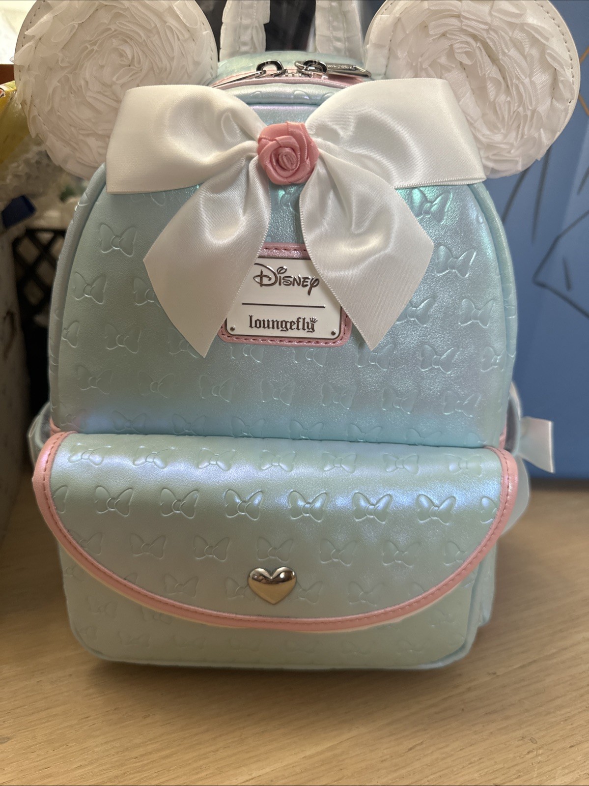 Loungefly Disney Minnie Mouse Ruffle Ears  Embossed Mini Backpack