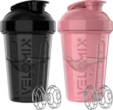 -2 Pack- 20 oz Protein Shaker Bottles for 20 - Ounces, Pink / Black 