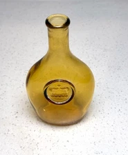 Wheaton Amber Glass Bottle Antique Reproduction Crown Emblem Flask Vintage