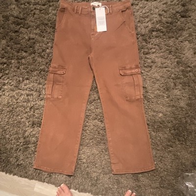 RISEN  Expresso 13  Cargo Pants Twill Cotton Straight Leg Mid Rise Pockets