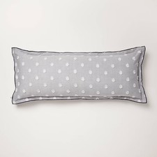 36"x14" Clip Dobby Lumbar Throw Pillow Cover Washed Blue - Hearth 