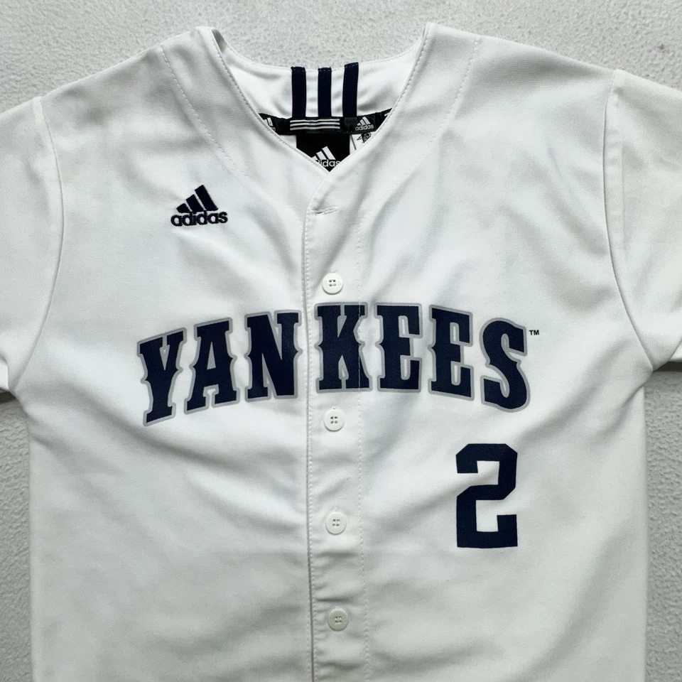 Camiseta de béisbol Derek Jeter #2 New York Yankees Adidas juvenil MED (10-12) blanca Foto 2 de 4