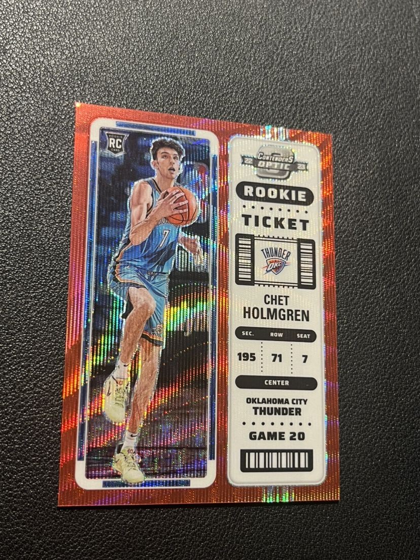 2022-23 Panini Contenders Optic Chet Holmgren Red Wave Prizm Rookie Ticket RC #4