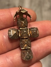 Lovely Vintage Antique 9ct Gold & Silver Masonic ball ORB Pendant By J.H.W