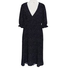 Park & Fifth Dress Womens Small Hart Black Polka Dot Retro Puff Sleeve Feminine