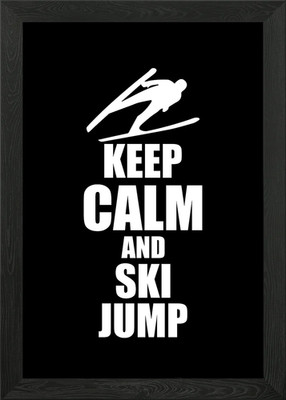 Keep Calm And Ski Jump Gerahmtes Wandbild Poster Leinwanddruck Bild