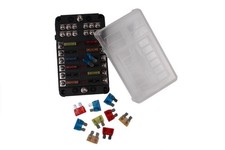 KFZ Sicherungshalter Sicherungskasten 12fach mit Sicherungen LKW Boot Status LED