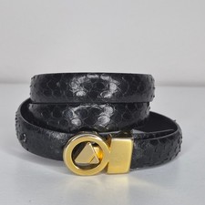 Vintage Liz Claiborne Skinny Leather Crocodile Belt Clean Girl Minimalist 26