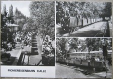 AK Halle / Saale - Pioniereisenbahn auf der Peißnitzinsel zur DDR-Zeit