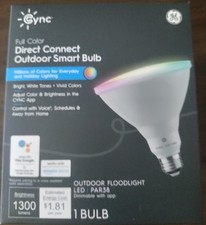 GE - Cync Smart Full Color Direct Connect Outdoor Light Bulb PAR38 Bulb 90W