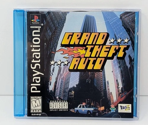 Grand Theft Auto (Sony PlayStation 1 PS1, 1998) w/ Manual - Black Label - Tested