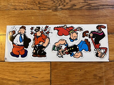 VINTAGE Popeye Magnets Olive Oyl Bluto Swee Pea Wimpy Strip Of 5 1980